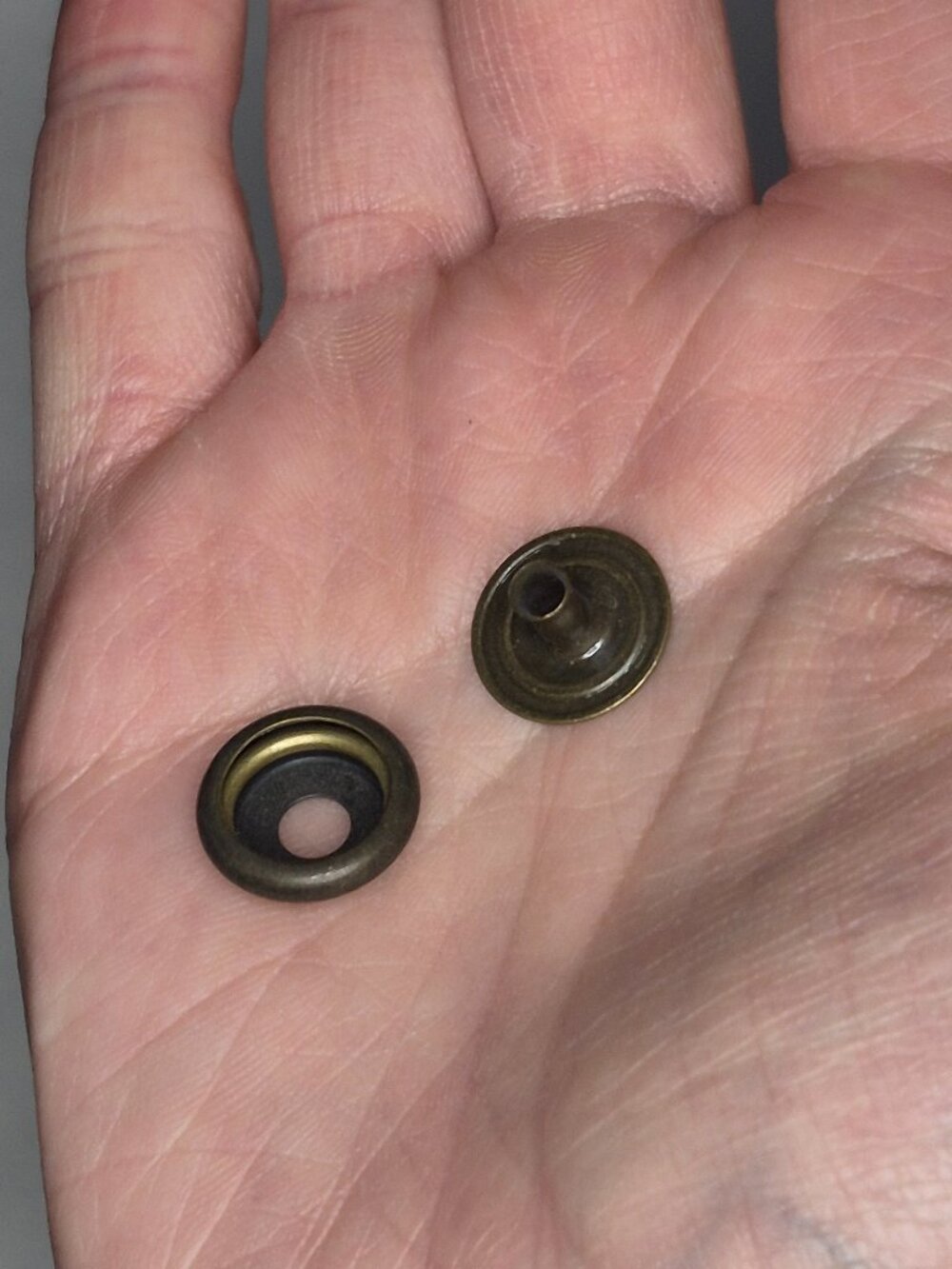 9 Antique Bronze Snap Sockets & Tubular Rivets 9/16 Inch Hardware